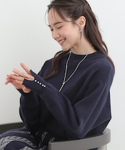 【洗濯機可/セットアップ可/S-LL】インせず着られる もちもち裾ラウンドニット