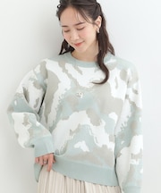 【洗濯機可/S-LL】1枚で華やかに ラメ入りニュアンス柄ニット