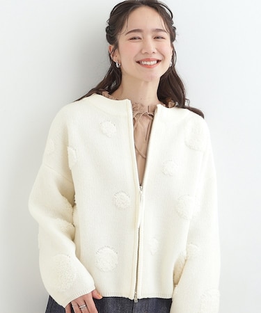 ダブルZIP柄カーディガン