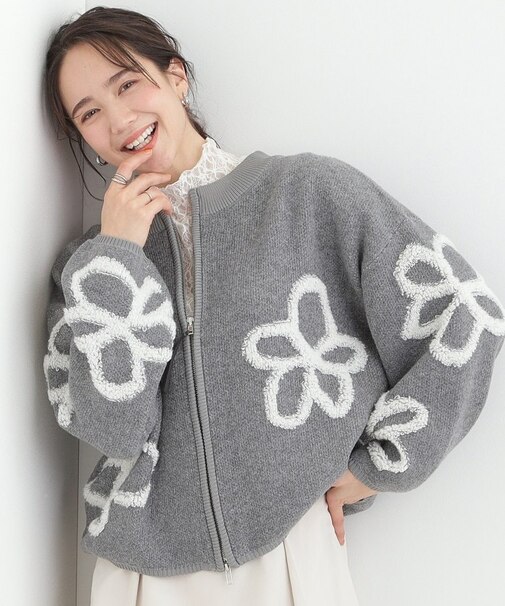 ダブルZIP柄カーディガン
