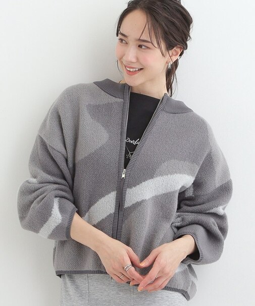 ダブルZIP柄カーディガン