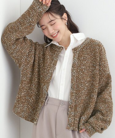 【洗濯機可/前後2WAY】ぽこぽこニットカーディガン