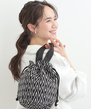 【インド製】ジャカード巾着バッグ