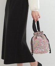 【インド製】ジャカード巾着バッグ