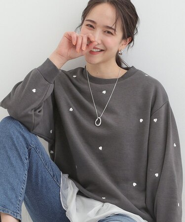 【洗濯機可】小さめ刺繍で大人見え アソート裏起毛スウェット