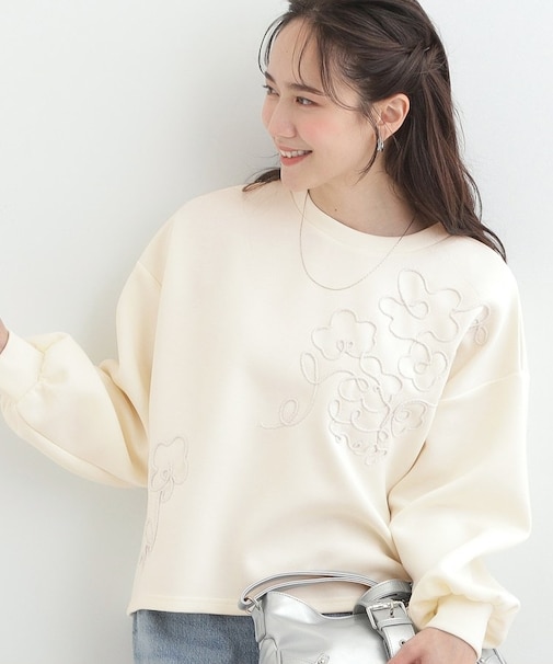 お花ロープ刺繍ダンボールトップス