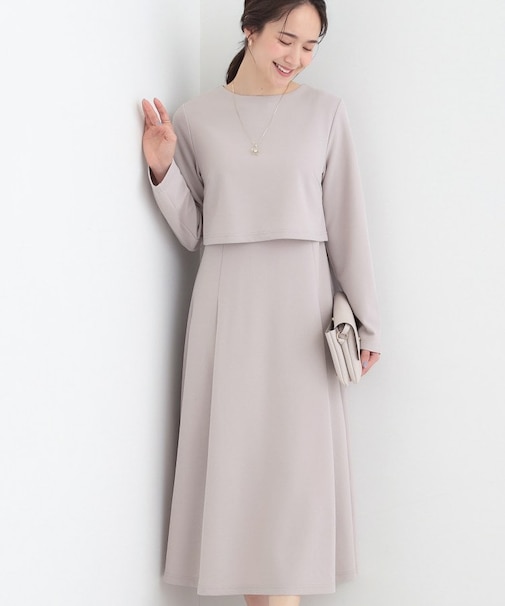 【S-LL】コーデに迷わずきちんと決まる セットアップ風ワンピース