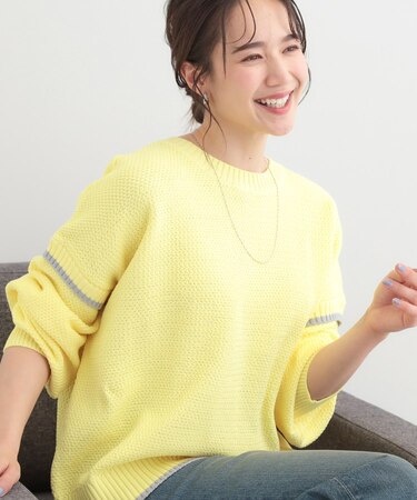 【前後2WAY】配色パイピングニット