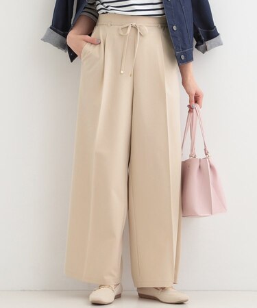 【着丈選べる/S-LL】センタープレスできちんと見え イージーワイドパンツ