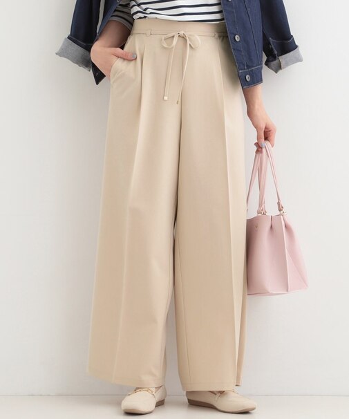 【着丈選べる/S-LL】センタープレスできちんと見え イージーワイドパンツ
