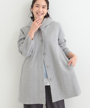 【S-LL】体型をカバーしながらスマートに魅せる。ストライプジャカード コーディガン