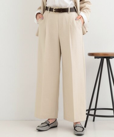 【洗濯機可/セットアップ可/SS-LL/UV】脚のラインをきれいに見せる ワイドパンツ