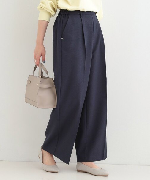 【洗濯機可/セットアップ可/SS-LL/UV】脚のラインをきれいに見せる ワイドパンツ