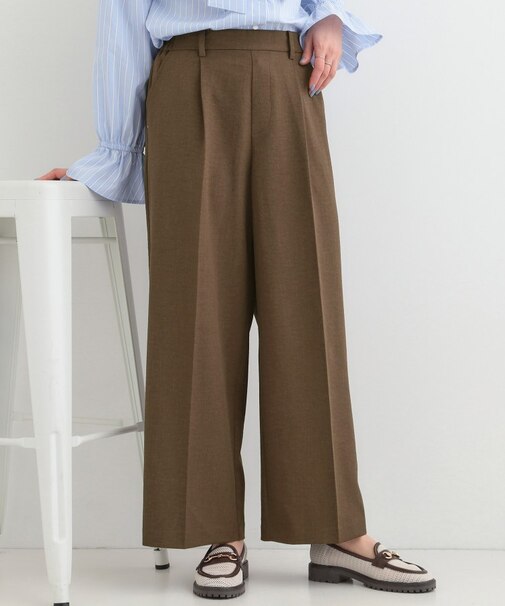 【洗濯機可/セットアップ可/SS-LL/UV】脚のラインをきれいに見せる ワイドパンツ