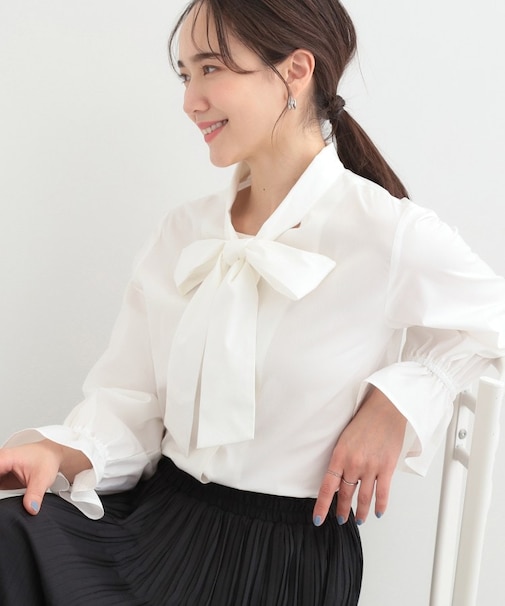 イージーケアリボンブラウス