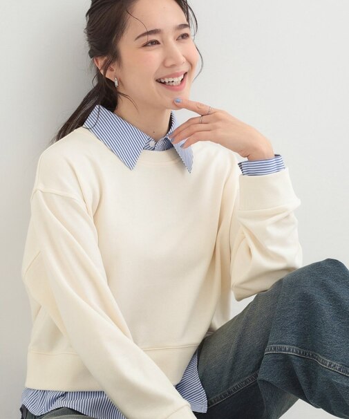 シャツレイヤード風 スウェット