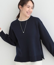 配色が上品 スウェットライクニット