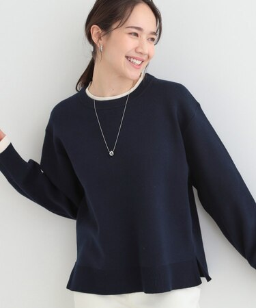 配色が上品 スウェットライクニット