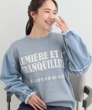 デニム袖切替ロゴニット