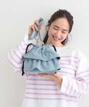デニム巾着ショルダーバッグ