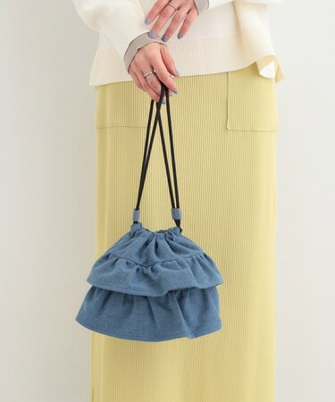 デニム巾着ショルダーバッグ
