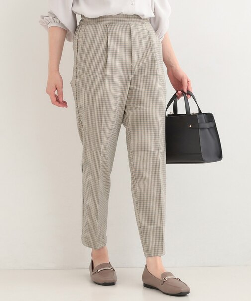 【洗濯機可/S-LL】ベルト風デザインがアクセント きれい見えテーパードパンツ