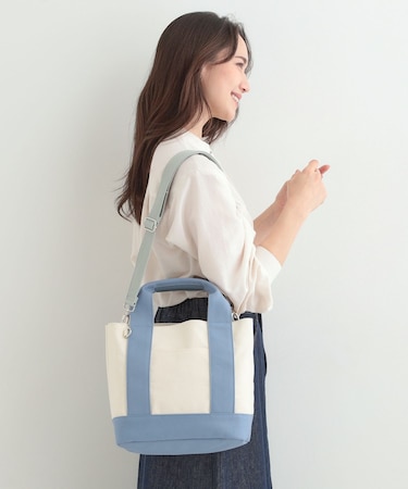 配色キャンバストートバッグ
