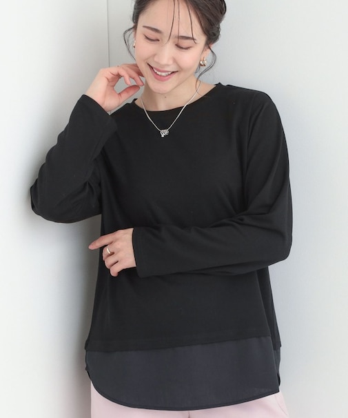 レイヤードスタイルにおすすめ 裾切り替え スムースロンT