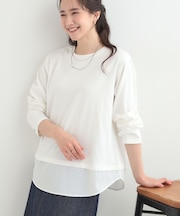 レイヤードスタイルにおすすめ 裾切り替え スムースロンT