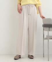 【S-LL/着丈選べる/洗濯後しわになりにくい】スマートに見えるイージーワイドパンツ