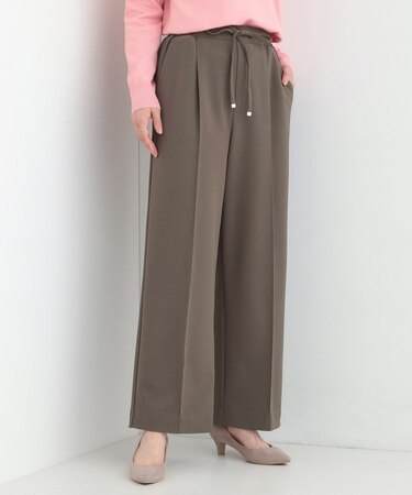 【S-LL/着丈選べる/洗濯後しわになりにくい】スマートに見えるイージーワイドパンツ