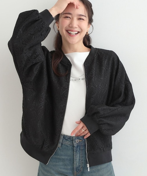 レースリブブルゾン