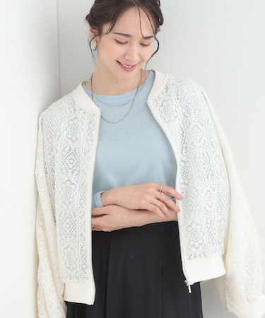 レースリブブルゾン