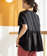 バックギャザーペプラムTシャツ