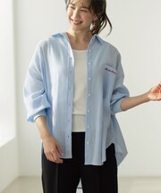 袖リブ楊柳オーバーシャツ