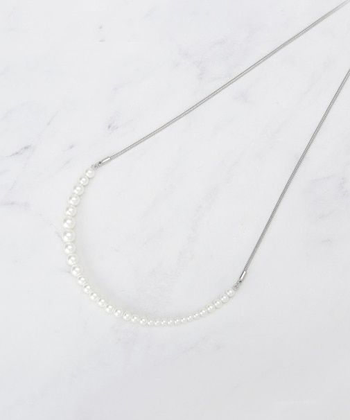 スライダーフェイクパールネックレス