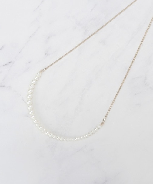 スライダーフェイクパールネックレス