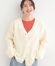 無地柄がコーデのアクセントに Vネックカーディガン