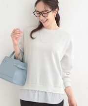 1枚でサマ見え ラメニットソーレイヤード風トップス