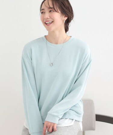 1枚でサマ見え ラメニットソーレイヤード風トップス