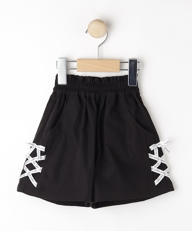 【100-150cm】サイドレースアップショートパンツ