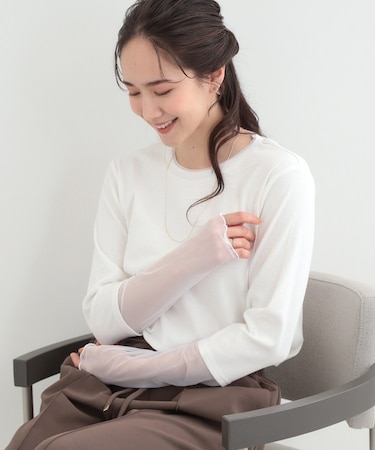 【S-LL】レイヤードスタイルに チュール切替ロンT