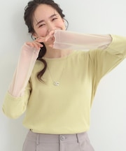 【S-LL】レイヤードスタイルに チュール切替ロンT