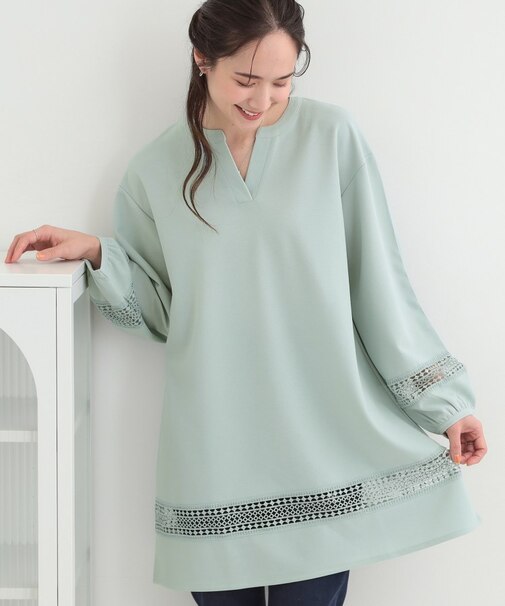 レース切り替えチュニックワンピース