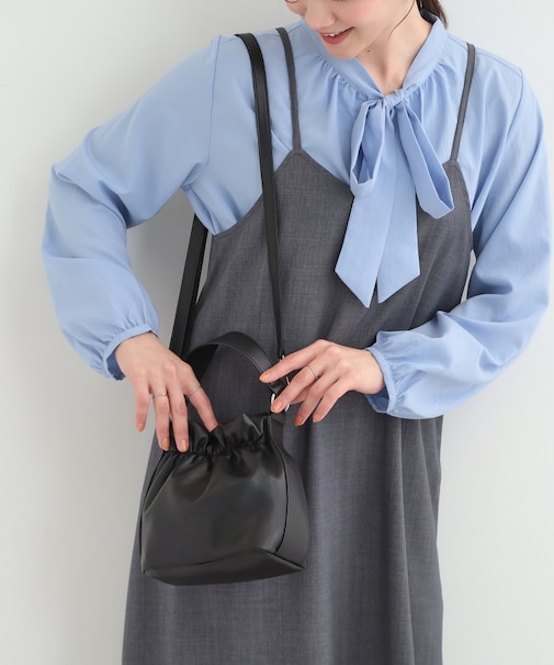 口元ギャザーミニショルダーバッグ