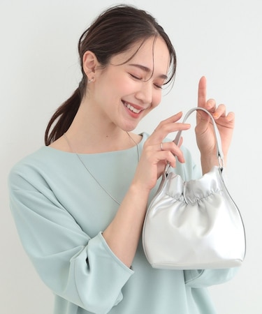 口元ギャザーミニショルダーバッグ