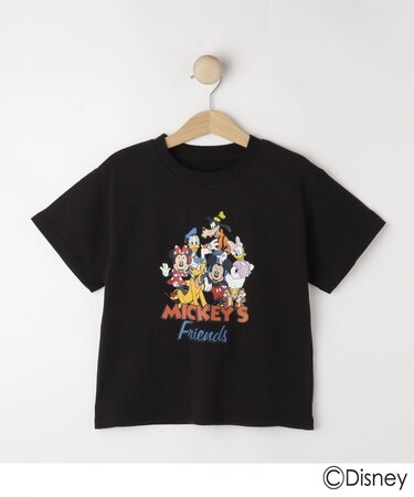 【Disney】ミッキー&フレンズプリントTシャツ