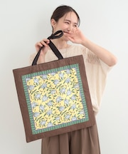 【インド製】スクエアファスナートートバッグ