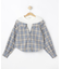 【130-150cm】チェックシャツドッキングトップス