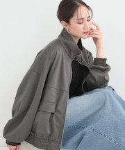 カットスエードスタンドブルゾン
